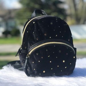 Mini Black Backpack | Gold Star